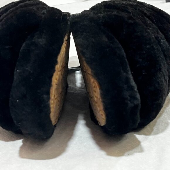 UGG Fluff Yeah Shearling Slingback Slides Black Women's 8 - Picture 5 of 12